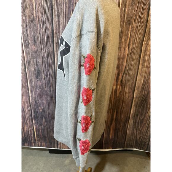 Victoria's Secret Pink Sweatshirt Pullover Graphic Logo Crew Neck XS Roses - Picture 7 of 10